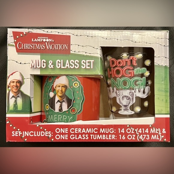 National Lampoon's Christmas Vacation Glass Moose Mug 8 Ozs NEW IN BOX